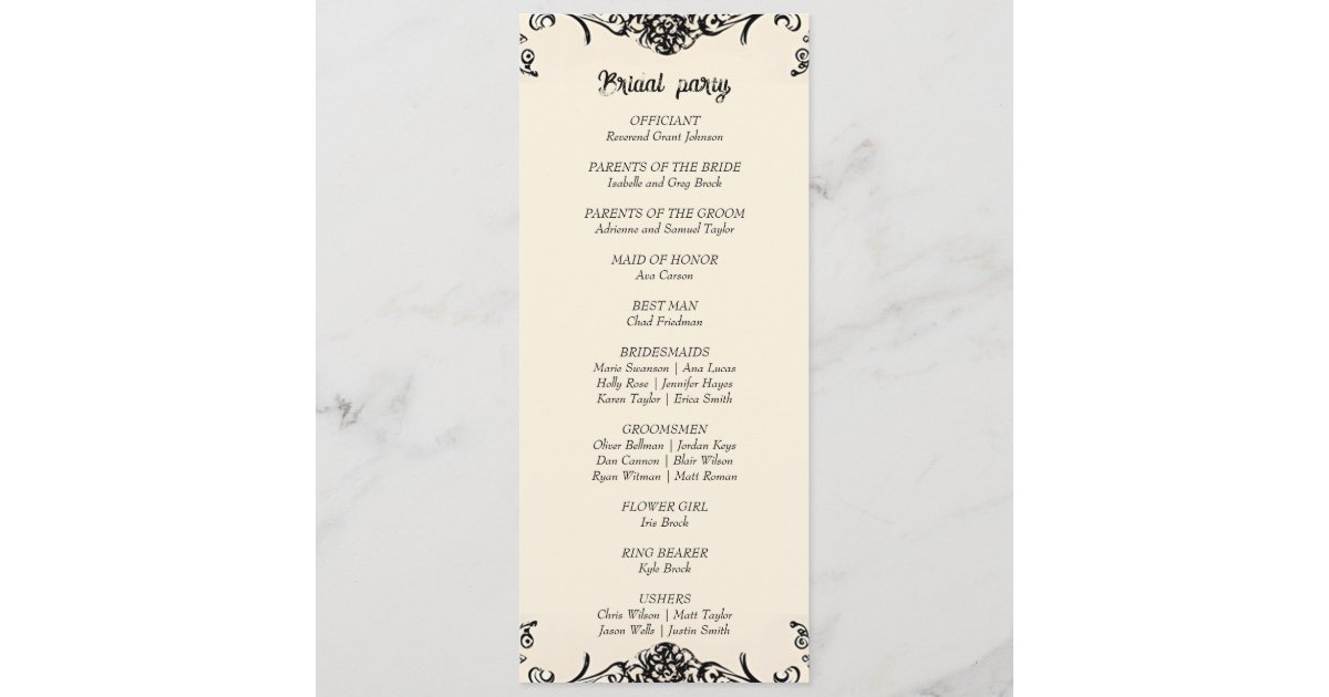 Customisable Gothic Wedding Program | Zazzle