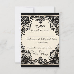 Customisable Gothic Wedding Response Card