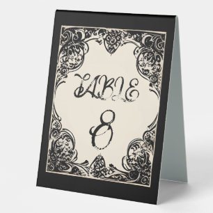 Customisable Gothic Wedding Table Tent