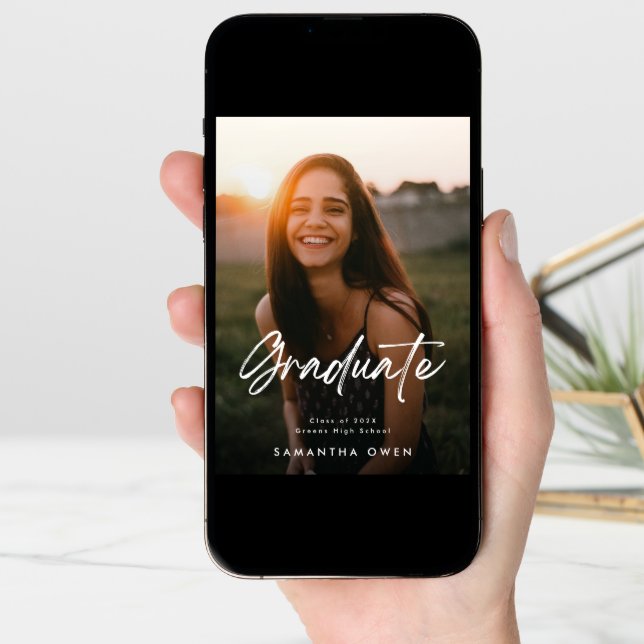 Customisable Graduation Announcement Photo Card (Front Digital)