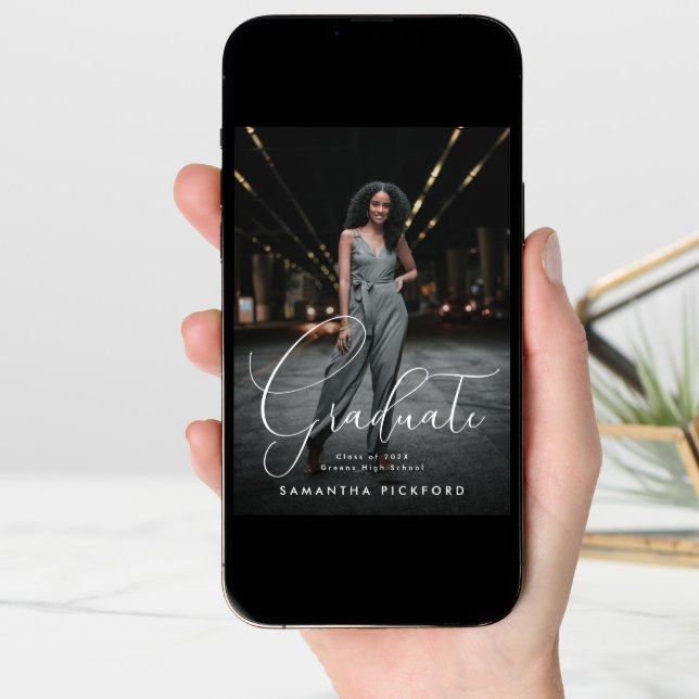 Customisable Graduation Photo Grad Graduate Announcement (Front Digital)