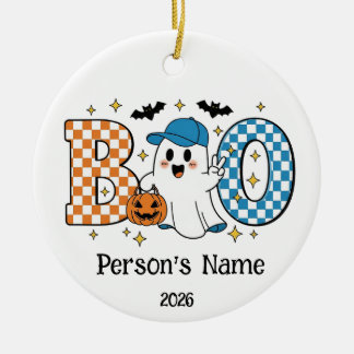Customisable Halloween BOO Ceramic Ornament