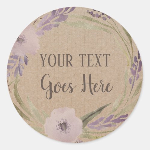 Customisable Handmade Product floral wreath Craft Classic Round Sticker