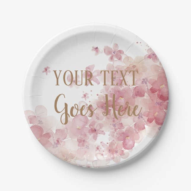 Customisable Handmade Product floral wreath Paper Plates (Front)