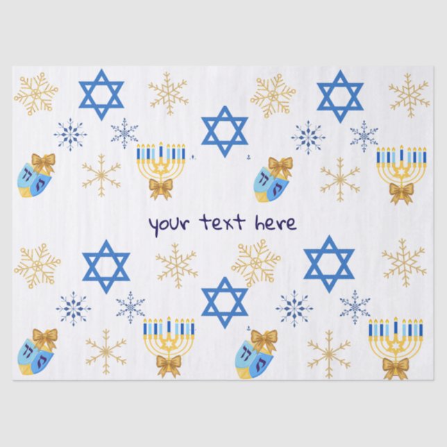 Customisable Hanukkah winter tissue Paper (Front)