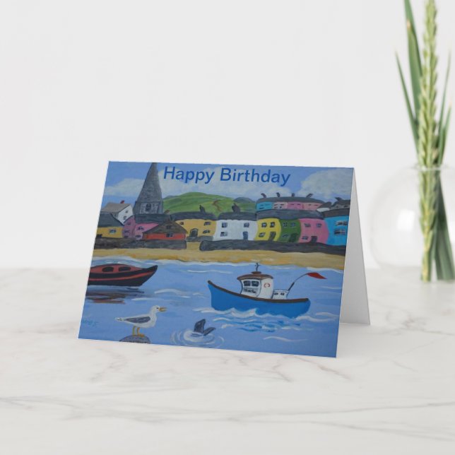 Customisable Harbour greeting card (Front)