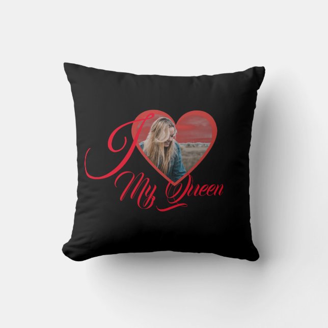 Customisable Heart shaped personalised photo  Throw Pillow (Front)