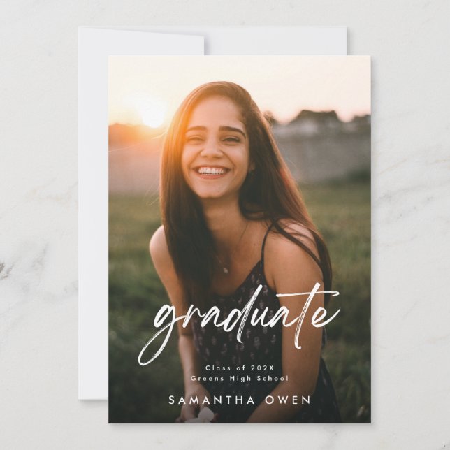 Customisable High School Graduate Photo Announcement (Front)