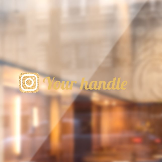 Customisable Instagram Logo handle Gold Window Cling (Sheet 2)