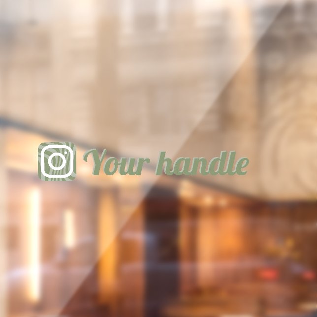Customisable Instagram Logo handle Retro Green Window Cling (Sheet 2)
