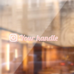 Customisable Instagram Logo handle Retro Pink Window Cling
