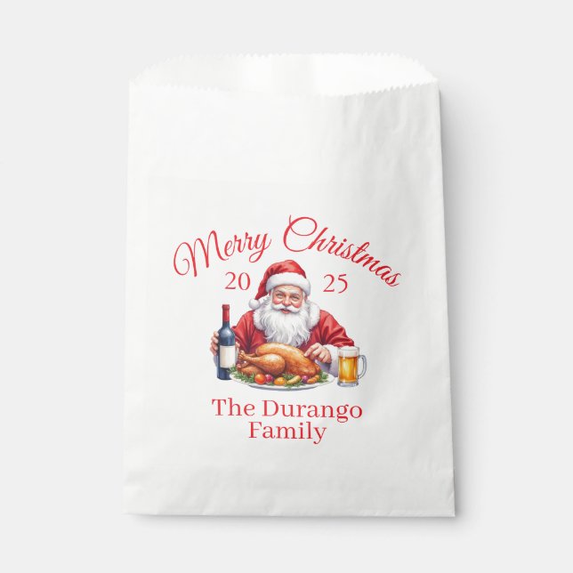 Customisable Jolly Santa Claus Christmas Party  Favor Bag (Front)
