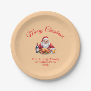 Customisable Jolly Santa Claus Christmas Party Paper Plates