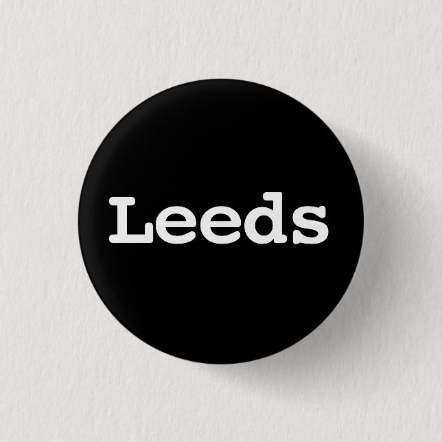 Customisable Leeds Typography Button (Front)