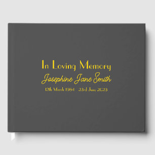 Customisable Minimal Funeral Memorial Guest Book