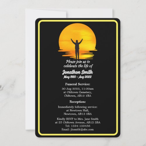 Customisable Minimalist Funeral Invitation Card