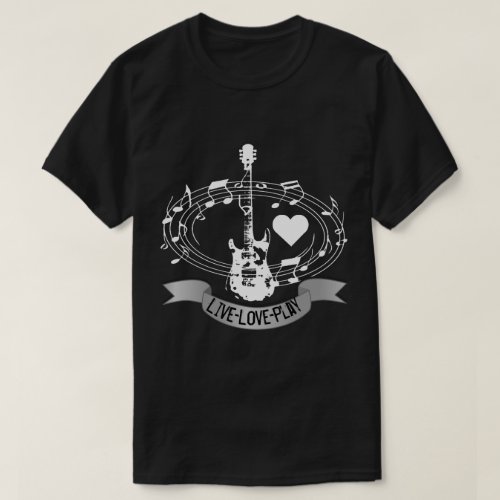 Customisable Music And Guitar Theme T_Shirt