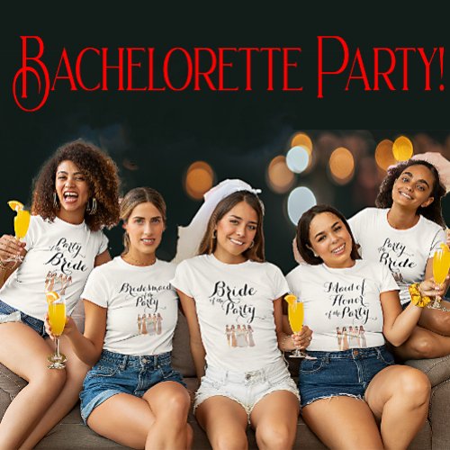 Customisable Party of the Bride Bachelorette Hen T_Shirt