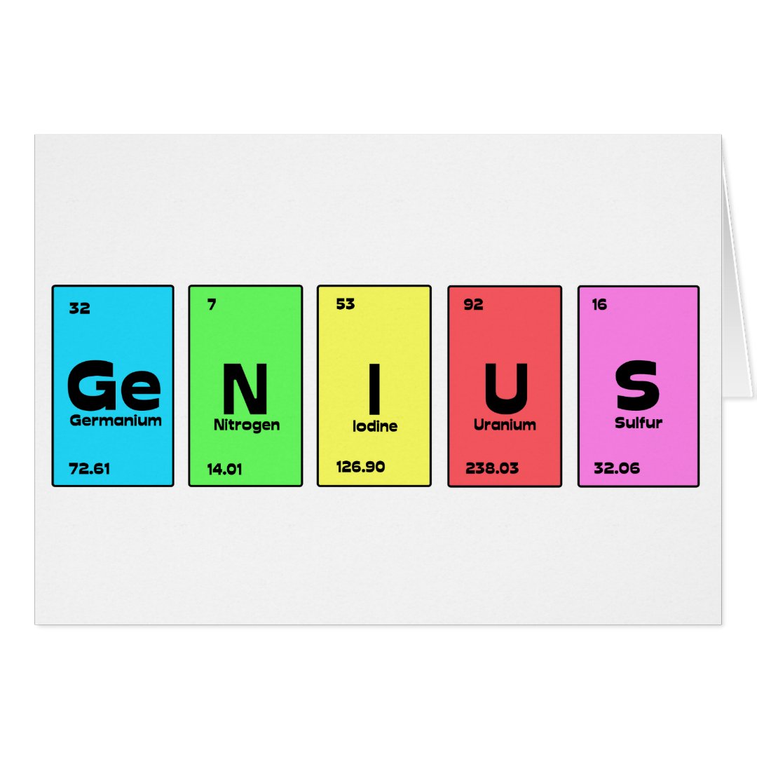 Customisable Periodic Table Genius Card | Zazzle