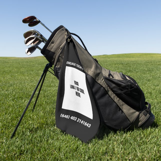 Customisable Personalised Photo Logo QR Code Brand Golf Towel (Green)