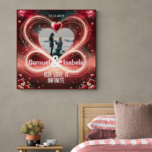 Customisable Photo Infinite Love Heart and Galaxy Canvas Print