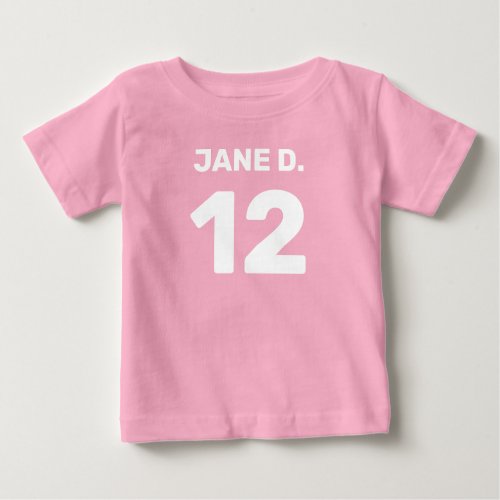 Customisable pink front  back design infant baby T_Shirt