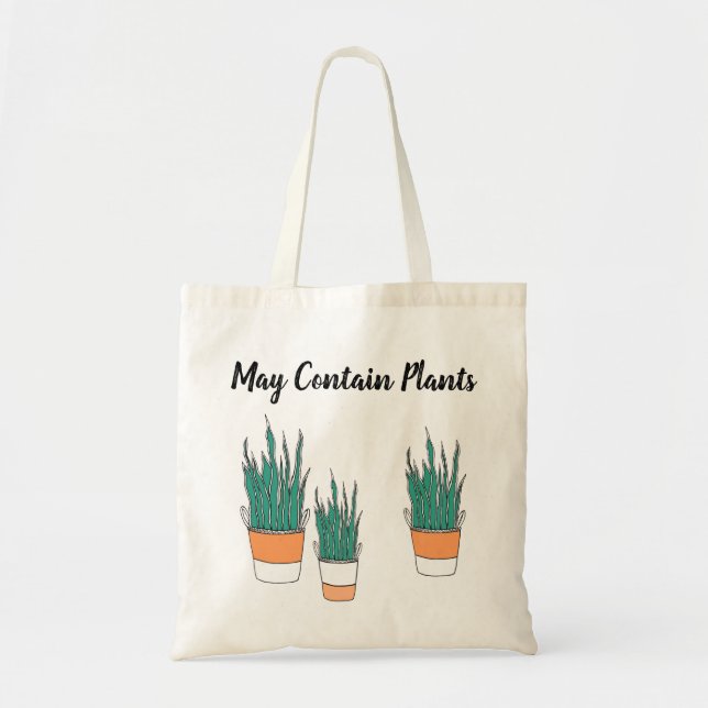 Customisable Plant Lover Snake Plant Tote Bag (Front)
