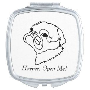  Customisable Pug Compact Mirror