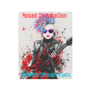 Customisable Punk Girl Guitarist Art Inspirational