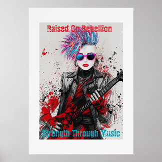 Customisable Punk Girl Guitarist Art Inspirational Holder