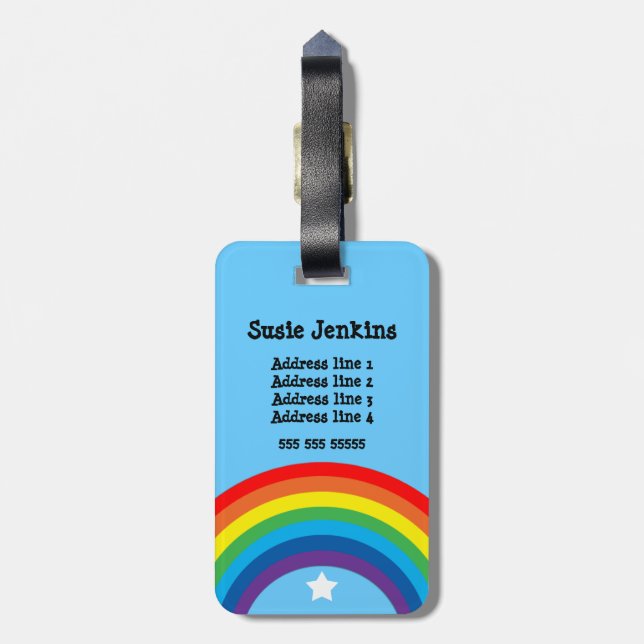 Customisable Rainbow Luggage strap Tag (Back Vertical)