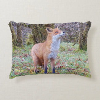 Customisable Red Fox Looking Up Cushion