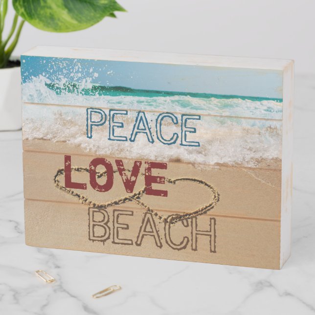 Customisable Rustic Beach Theme Wooden Sign (In Situ Horizontal)