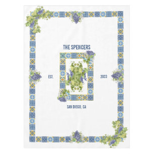 Customisable Sicilian Majolica Tiles Fancy Grapes Tablecloth
