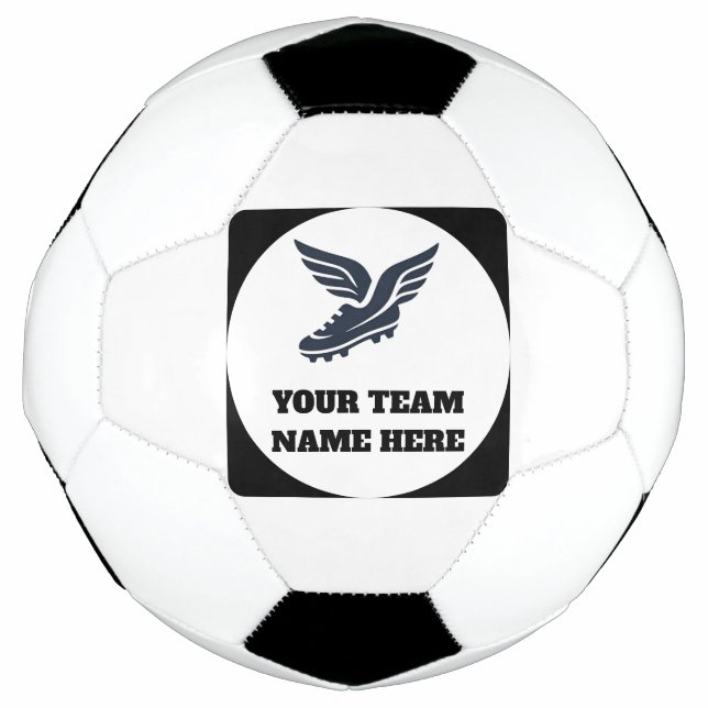 Customisable Soccer Team Winged Football Boot Logo Ball (Front)
