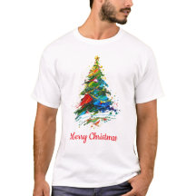 Customisable Text Christmas Tree Oil Painting