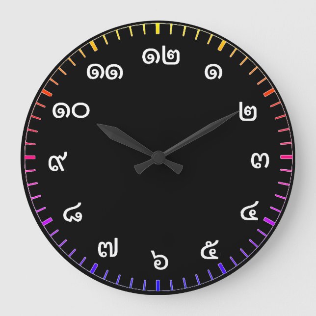 Customisable Thai Numbers Wall Clock  (Front)