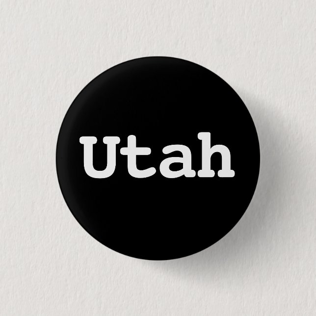 Customisable Utah Typography Button (Front)