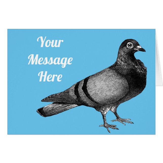Customisable Vintage pigeon Cards (Front Horizontal)