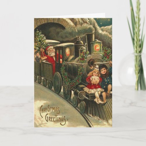 Customisable Vintage Retro Christmas Greeting Card