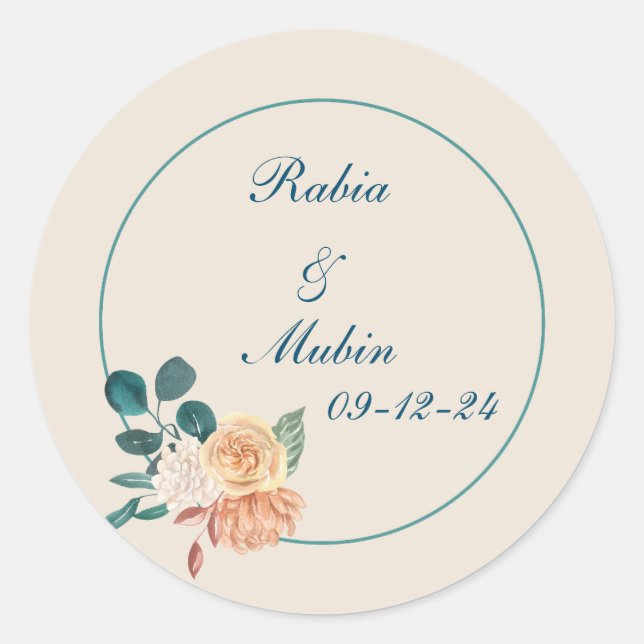 Customisable wedding favor stickers (Front)