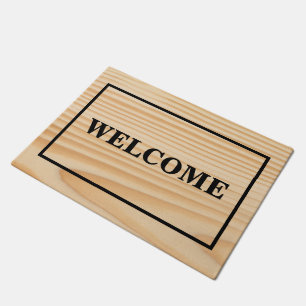 CUSTOMISABLE WELCOME Nature texture light wood Doormat