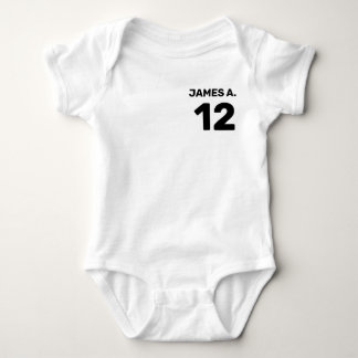 Customisable white (front left & back design) baby bodysuit