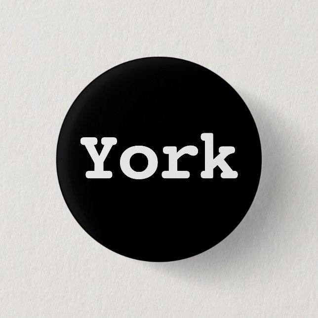 Customisable York Typography Button (Front)