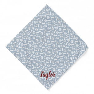 Customise Dogs Bandana - Dog Paws Prints and Bones