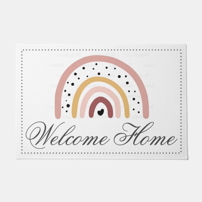 Customise Indoor Doormat - Rainbow Welcome Mat (Front)