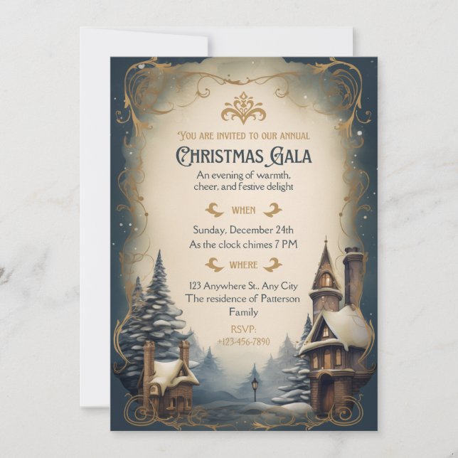 Customise invitation Xmas gala party (Front)