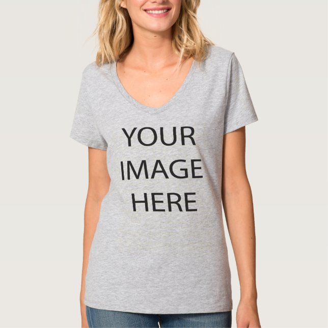 customise it, Hanes Nano V-Neck/Light Steel T-Shirt (Front)