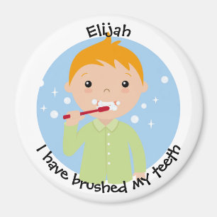 Customise Kids Magnet - I have brushed my teeth