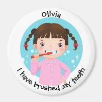 Customise Kids Magnet - I have brushed my teeth